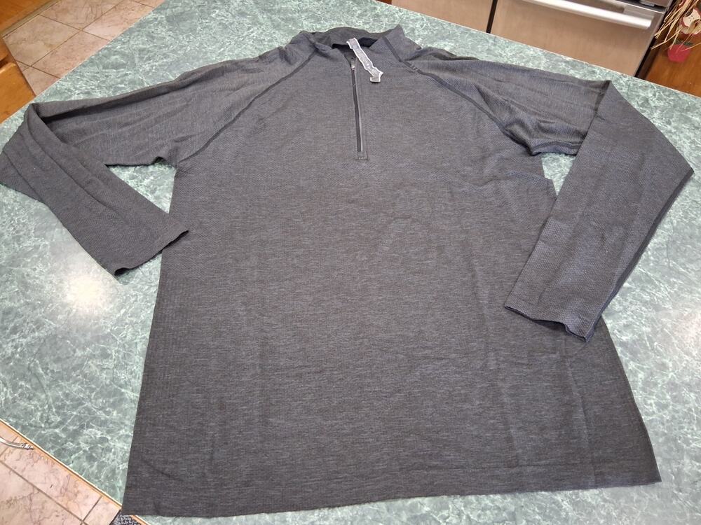 Lululemon Metal Vent Tech 1/4 Zip Mens Sz L Grey Pullover Running Training Shirt